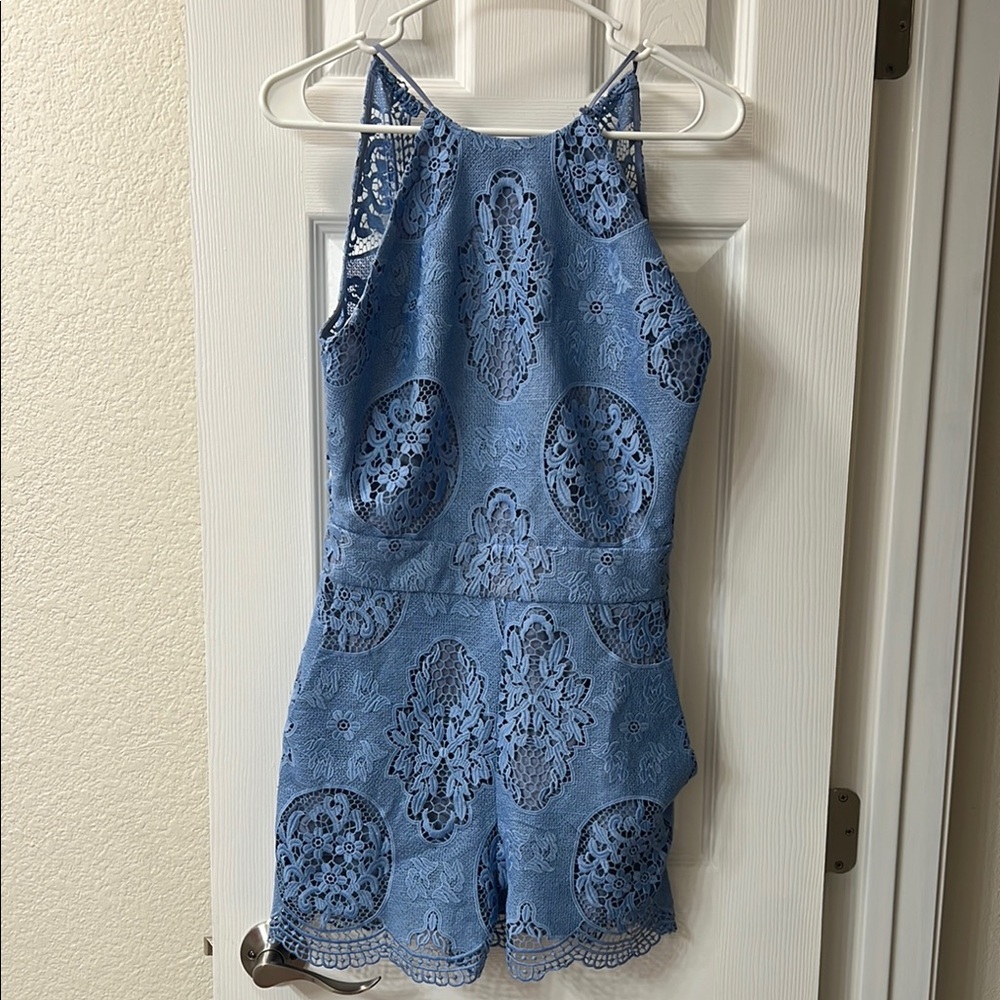 Blue Lace Romper
